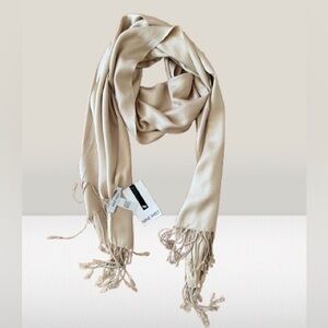 MWT Nine West Woman’s Solid Beige Scarf 22”x 70/80”